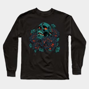 God's Cross on Skull Vintage Long Sleeve T-Shirt